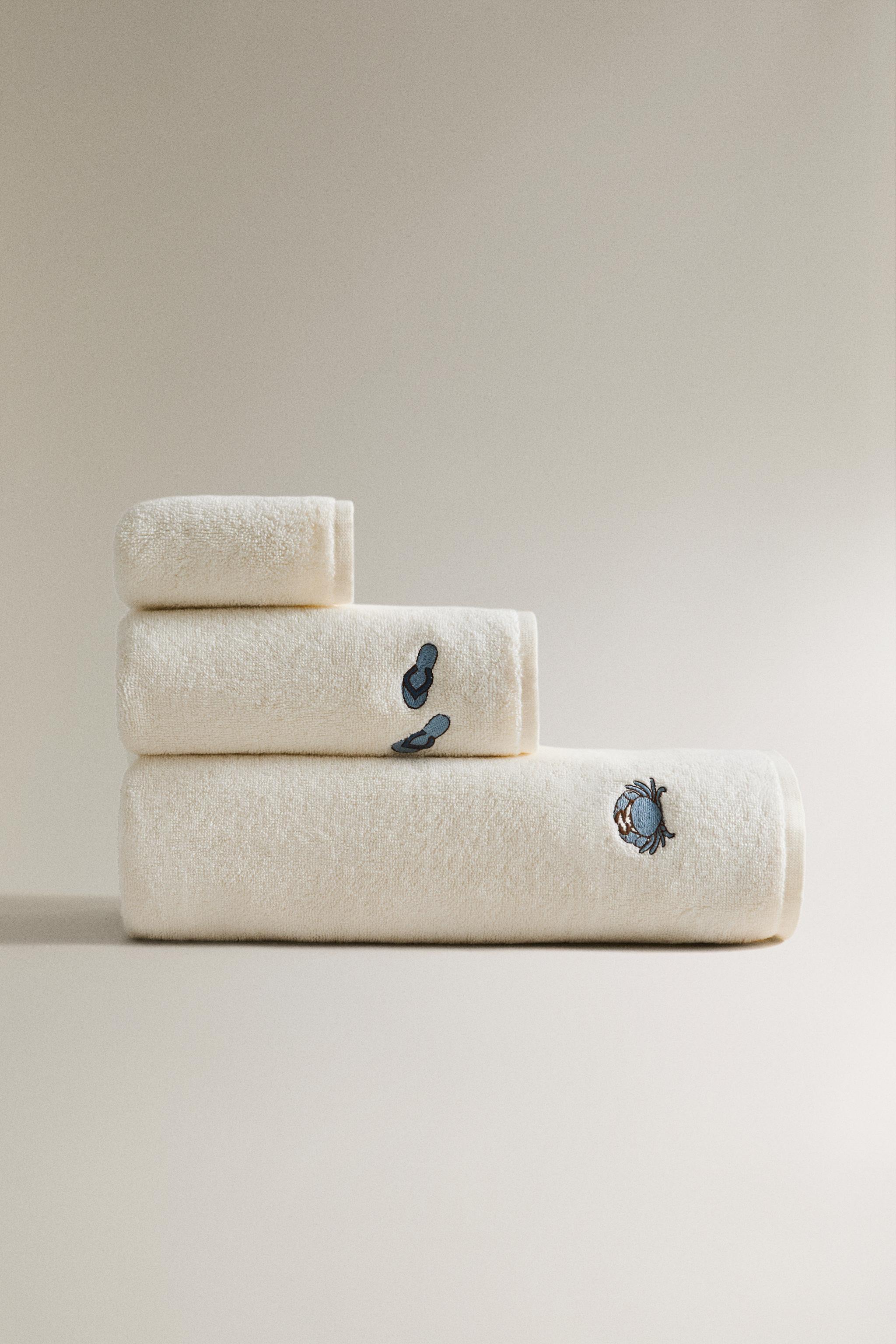 SERVIETTE BAIN BRODERIES CÔTIÈRES